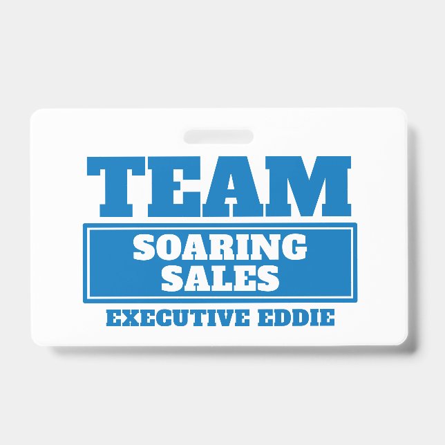 Badge de l'équipe bleue personnalisée nom de l'équ (Face)