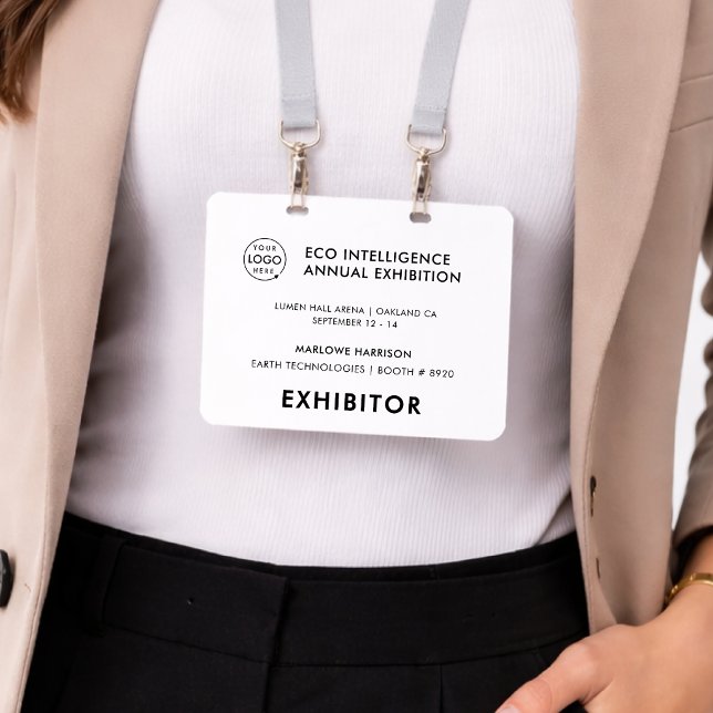 Badge de l'événement 4x5 | Badges de carte de pass (Create a 4x5 horizontal exhibitor badge with schedule details and QR access)