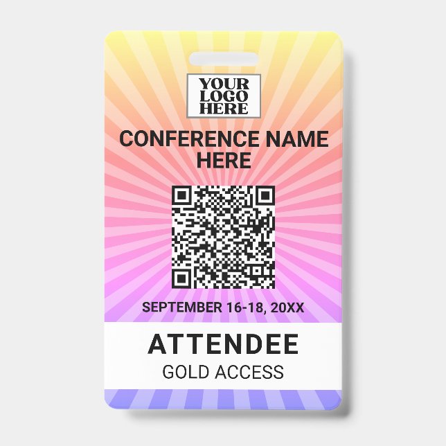 Badge de l'événement de la conférence Starburst Su (Avant)