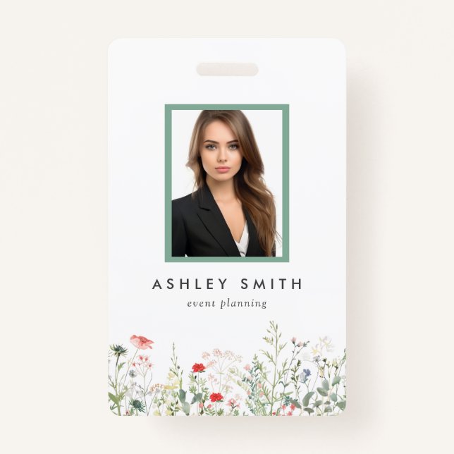 Badge de l'ID du pré fleur sauvage (Devant)