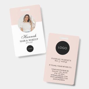Badge de maquillage photo cheveux Logo Script Rose
