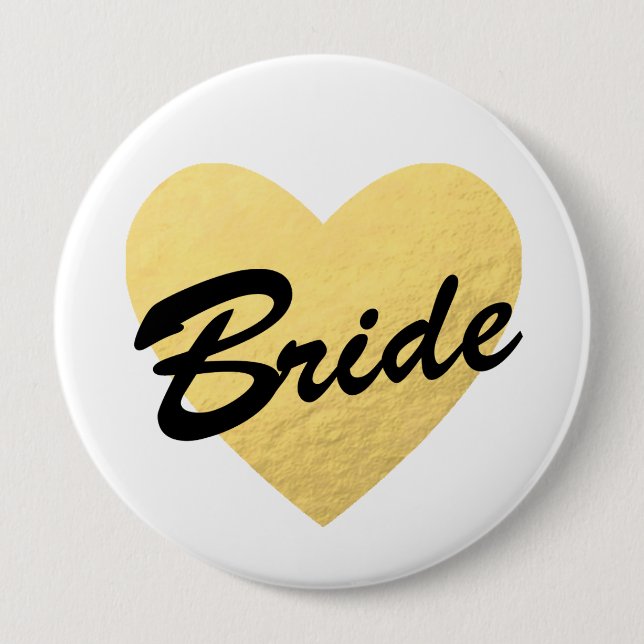 Badge de mariée | coeur d'or | Bachelorette (Devant)