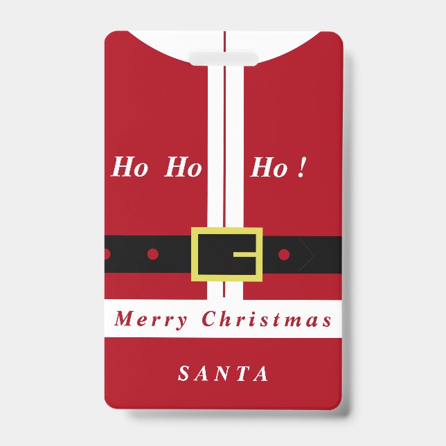 Badge de Noël Votre nom Père Noël Cadeau (Avant)