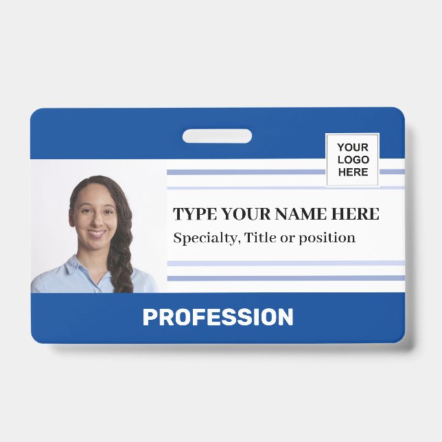 Badge de nom avec code-barres et photo de l'employ (Avant)