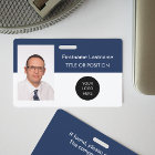 Badge de nom avec photo Corporate Dark Blue