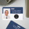 Badge de nom avec photo Corporate Dark Blue
