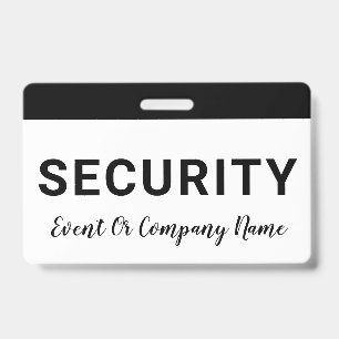 Badge de nom de l'entreprise du personnel de sécur
