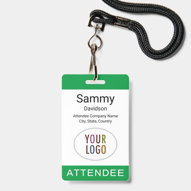 Badge de nom de participant Logo de la société du  (Avant avec lanière)