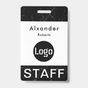 Badge de nom de personnel avec logo personnalisé
