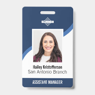 Badge de nom de photo de logo d'employé personnali