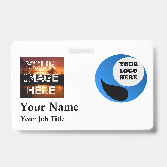 Badge de nom de photo de logo personnalisé (Avant)