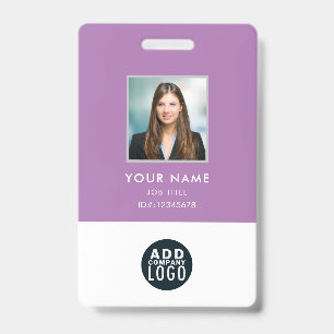 Badge de nom de photo d'employé avec code-barres p