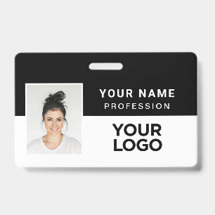 Badge de nom de photo d'employé corporatif noir