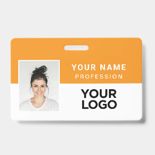 Badge de nom de photo d'employé d'entreprise Orang