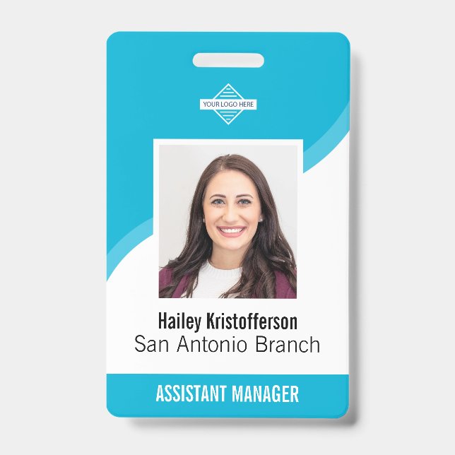 Badge de nom de photo d'identité d'employé personn (Avant)