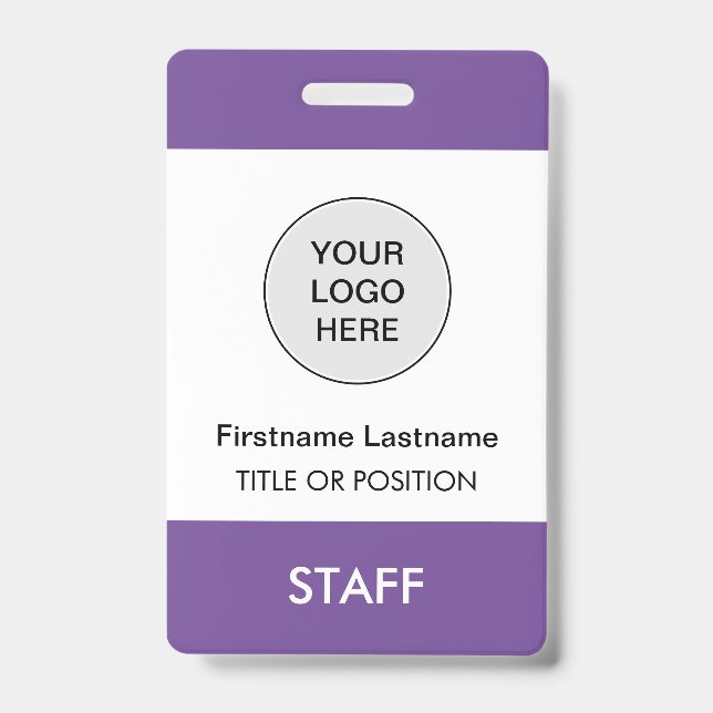 Badge de nom d'employé avec logo de l'entreprise V (Avant)