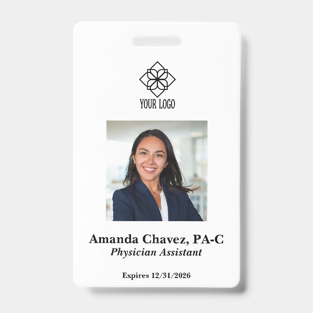 Badge de nom d'employé avec photo de base (Avant)