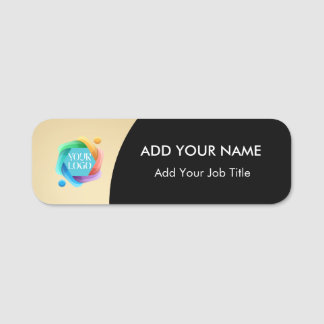 Badge de nom d'employé de la société Logo en or