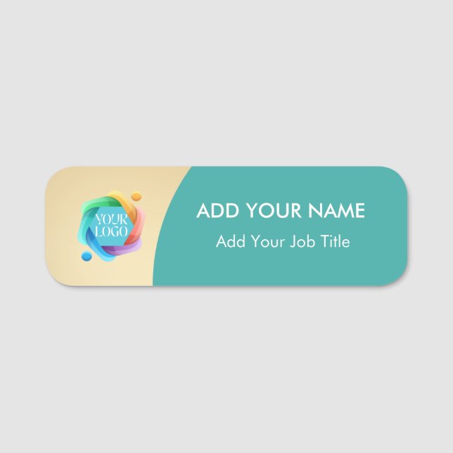 Badge de nom d'employé de la société Logo en or (Devant)