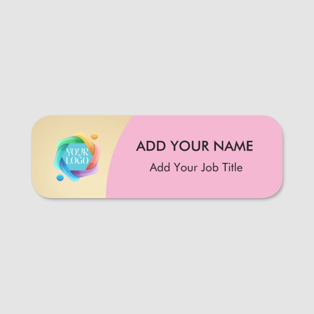 Badge de nom d'employé de Logo de Société en Or (Devant)