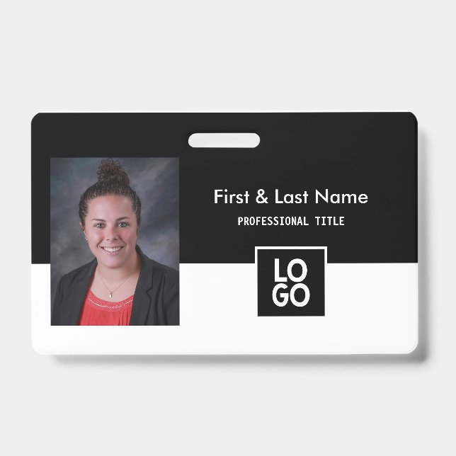 Badge de nom d'employé personnalisé Simple Minimal (Avant)