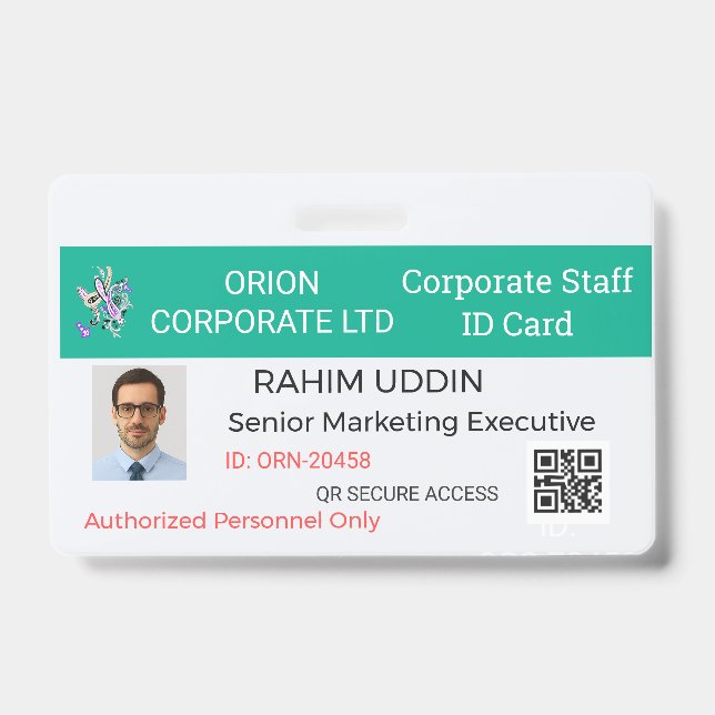 Badge de nom d'entreprise|ID employé|Pro|Personnel (Avant)