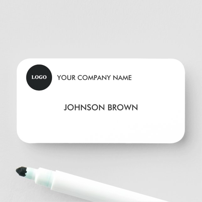Badge de nom d'entreprise personnalisé (En situation)
