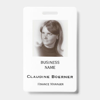 Badge de nom d'identification photo verticale blan