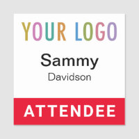 Badge de nom du participant rouge avec la broche C