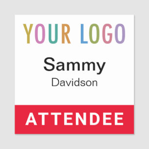 Badge de nom du participant rouge avec la broche C