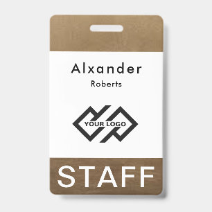 Badge de nom du personnel Logo personnalisé Badge
