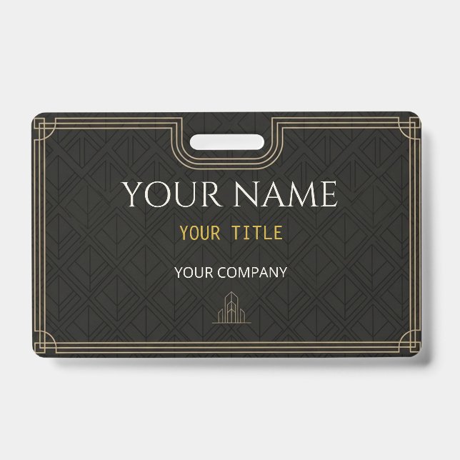 Badge de nom exécutif personnalisé | Étiquette d'e (Avant)