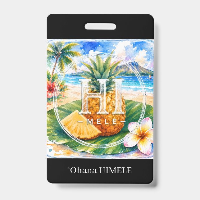 Badge de nom HIMELE ʻOhana Ananas  (Avant)