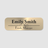 Badge de nom magnétique personnalisé Gold Design