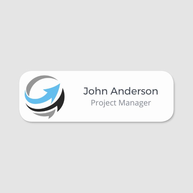 Badge de nom personnalisé avec logo d'entreprise (Devant)