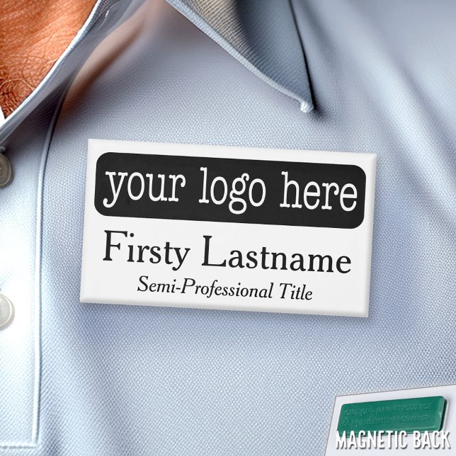 Badge de nom personnalisé avec logo horizontal - v (Custom Logo Name Tag)