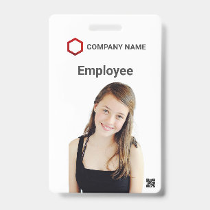 Badge de nom personnalisé avec photo d'employé et