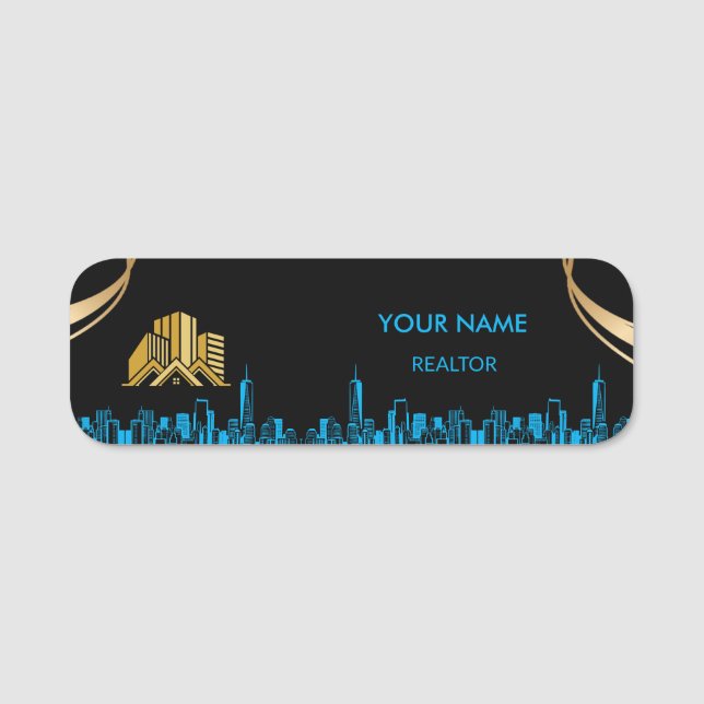 Badge de nom personnalisé pour agent immobilier (Devant)