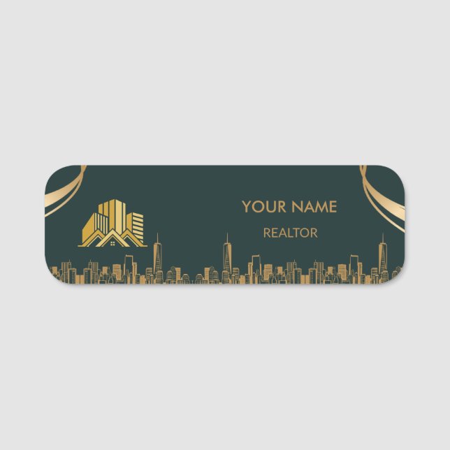 Badge de nom personnalisé pour agent immobilier (Devant)