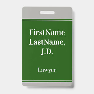 Badge de nom personnalisé pour avocat professionne
