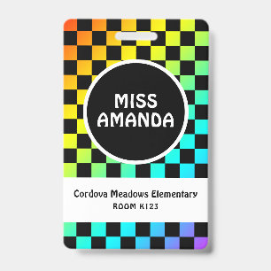Badge de nom personnalisé pour enseignant avec dam