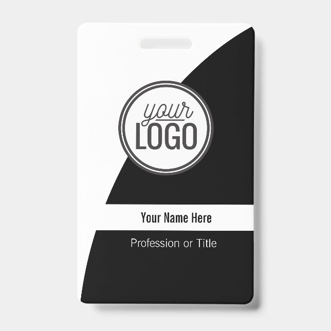 Badge de nom professionnel personnalisé avec blocs (Avant)