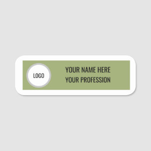 Badge de nom vert sauge minimaliste Étiquette de n
