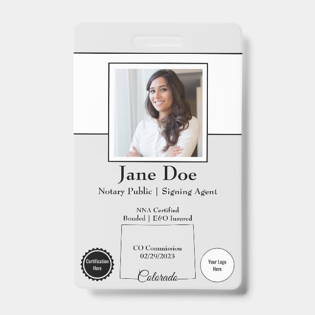 Badge de notaire public de l'État du Colorado avec (Avant)