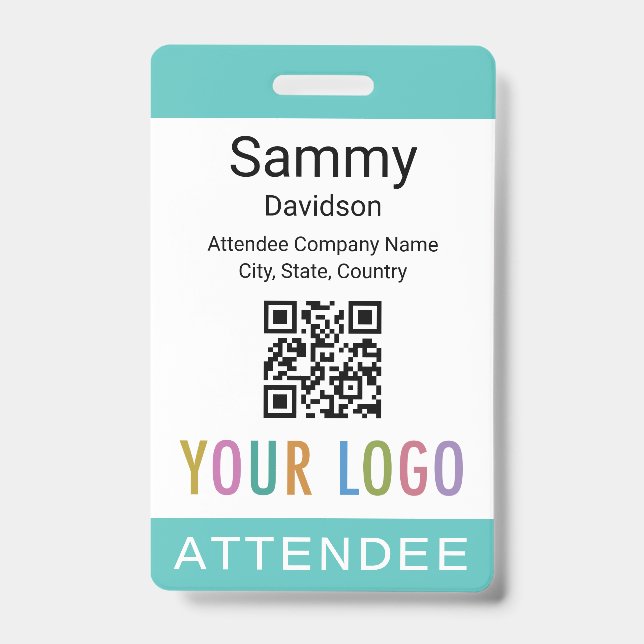 Badge de participant à un événement Code QR Logo B (Avant)