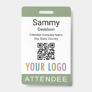 Badge de participant avec QR Code et logo d'entrep