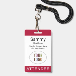 Badge de participant Logo Tour de cou Pince Bobine