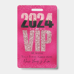 Badge de Parties scintillant rose chaud glamour VI