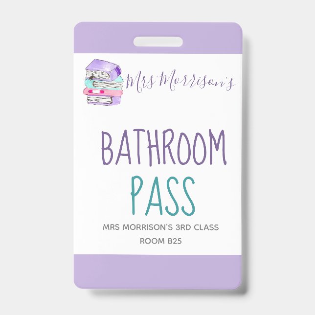 Badge de passage de salle de bain violette pour en (Avant)