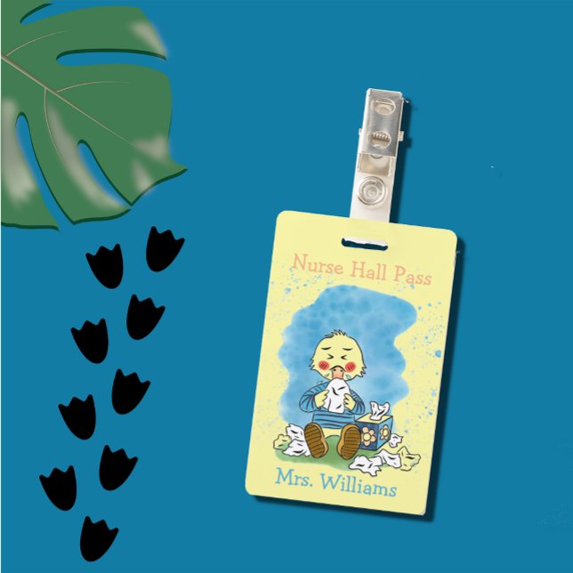 Badge de passage jaune Infirmière Canard Mignon (Créateur téléchargé)